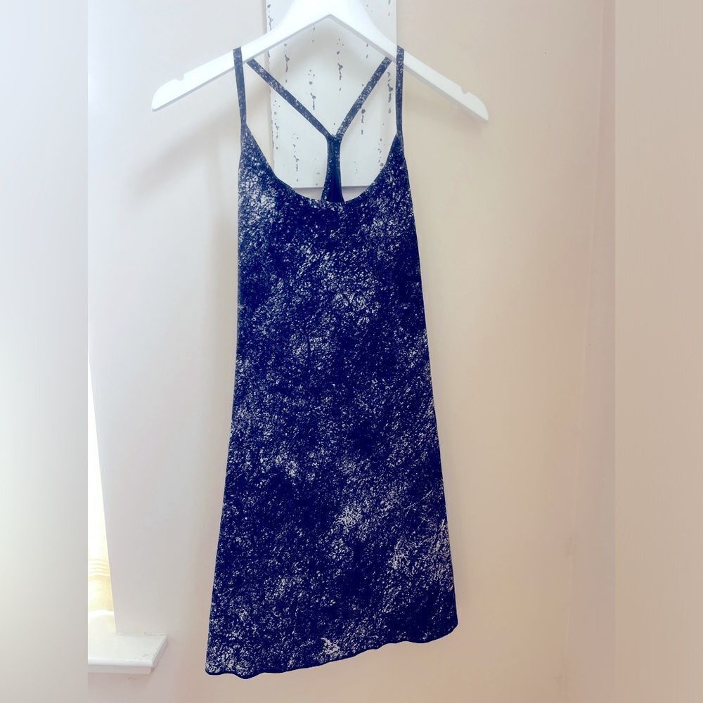 Outdoor Voices Navy Blue & white Camisole dress with body suit; size Small